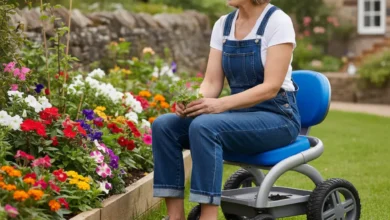 garden stool with wheels