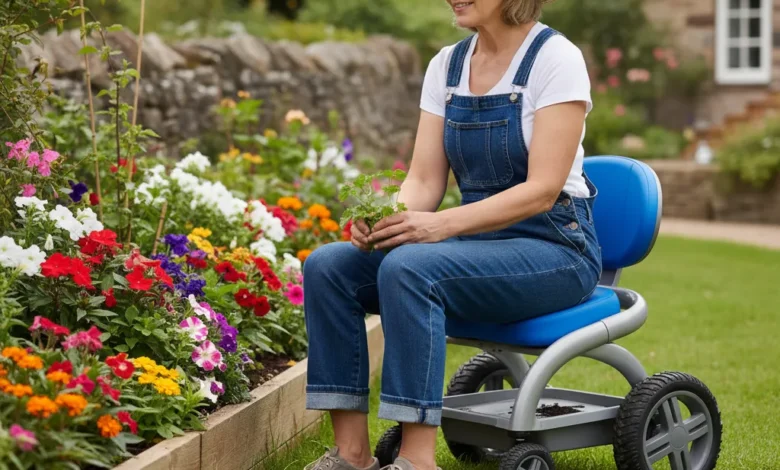garden stool with wheels