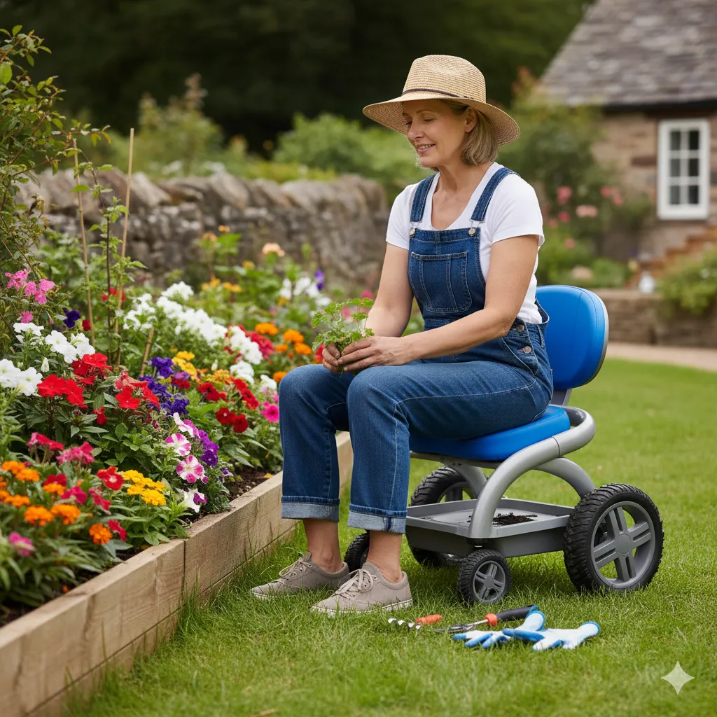 garden stool with wheels
