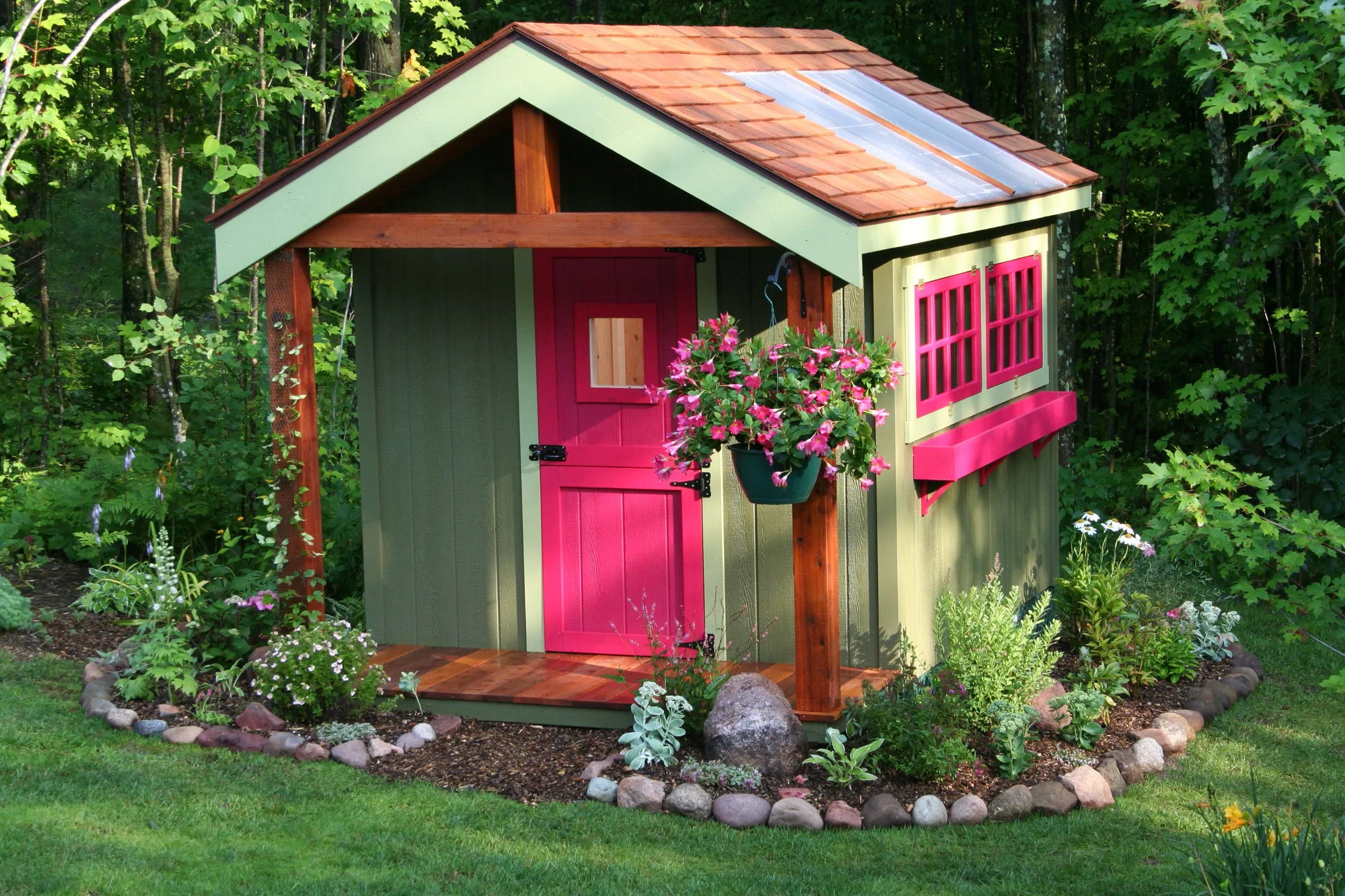 garden shed with porch